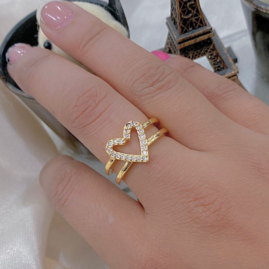 Anillos con corazón clearance
